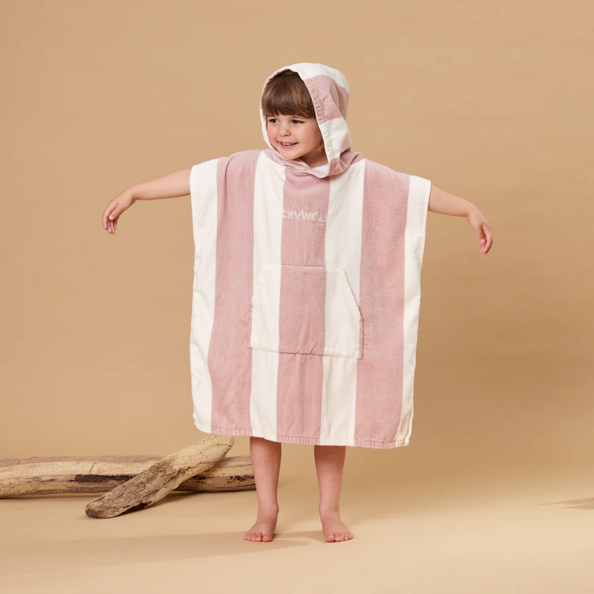 HOODED TOWEL Blush Stripe - Image 3