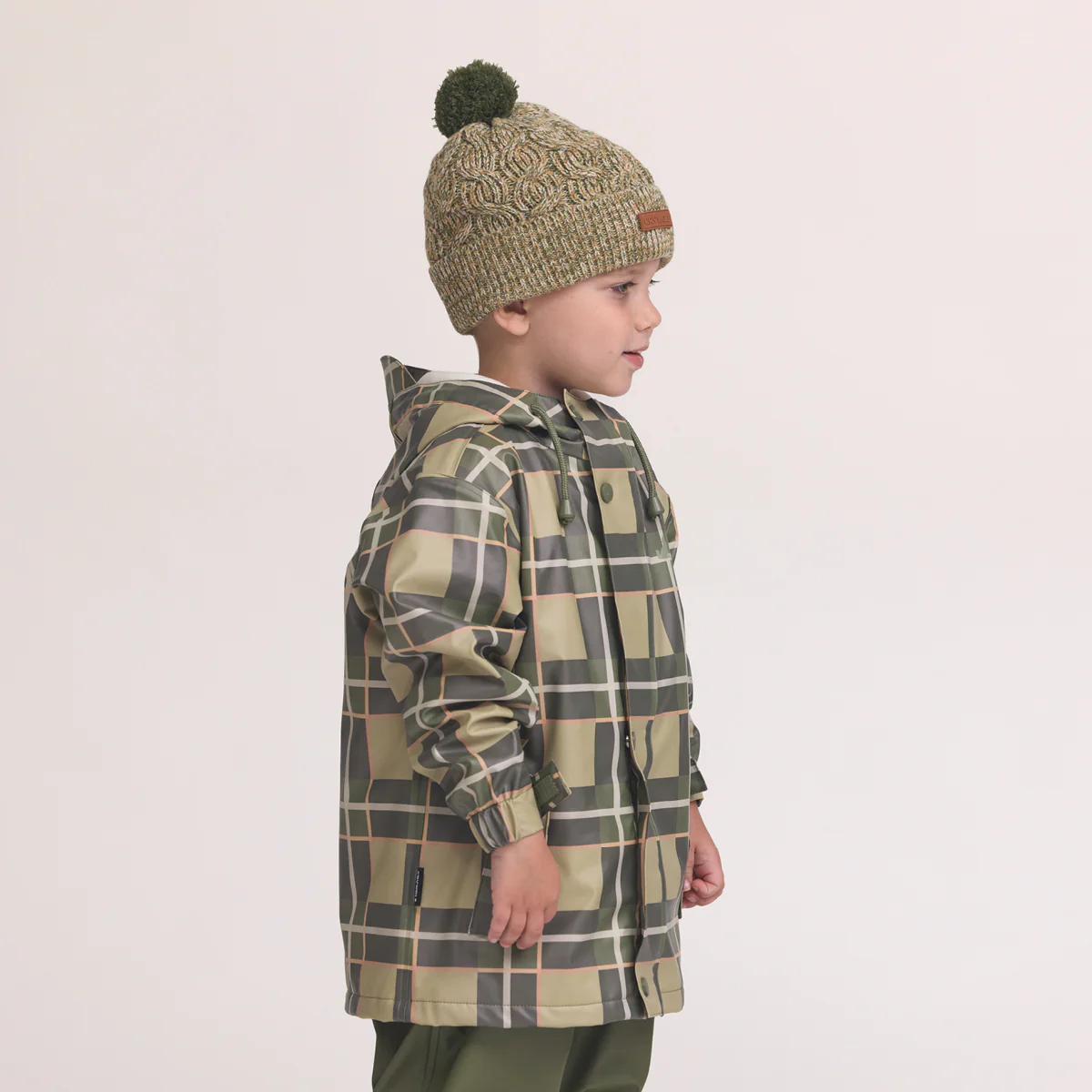 POM POM BEANIE Olive Speckle - Image 5
