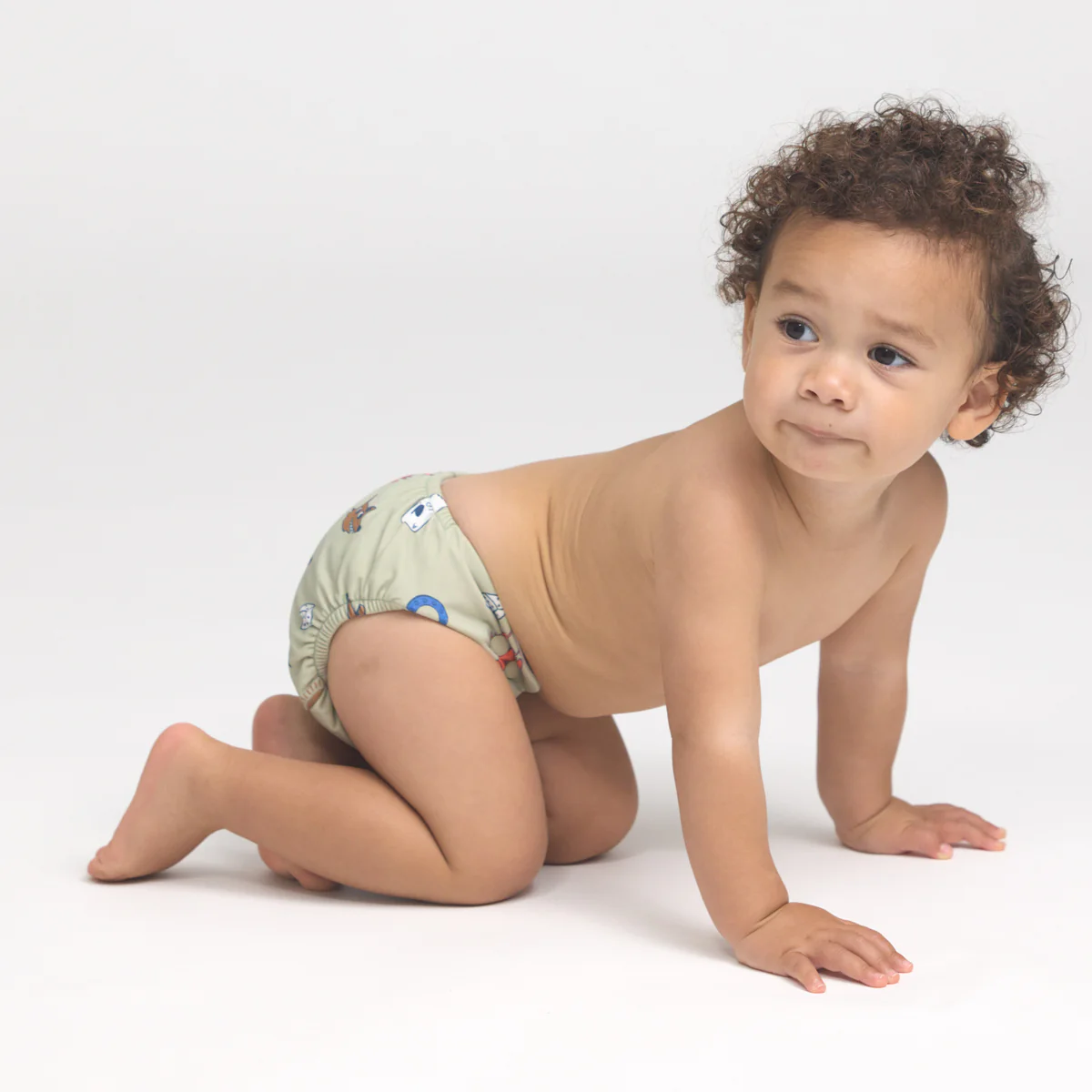 REUSABLE SWIM NAPPY Lucky Days Sage - Image 4
