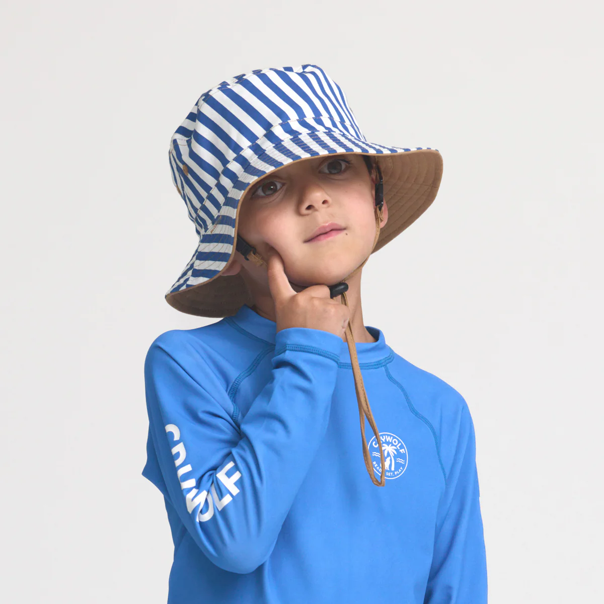 REVERSIBLE BUCKET HAT Deep Sea Stripe - Image 4