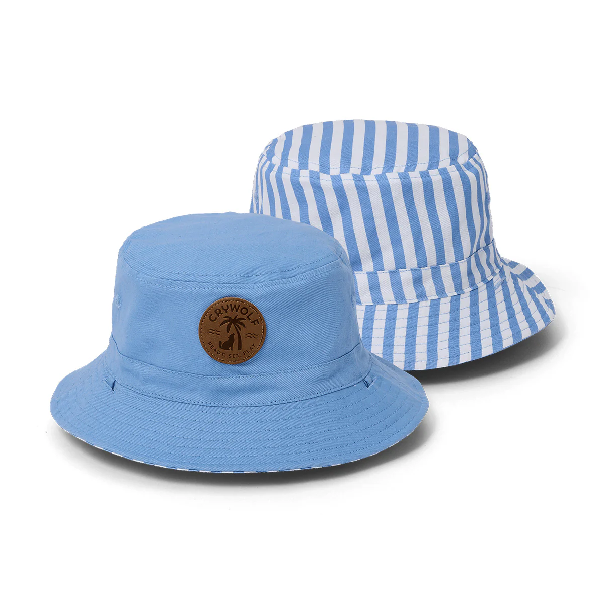 REVERSIBLE BUCKET HAT Sky Blue Stripe - Image 3
