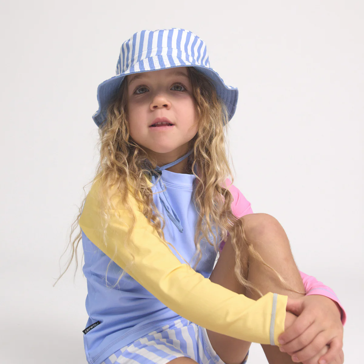 REVERSIBLE BUCKET HAT Sky Blue Stripe - Image 4