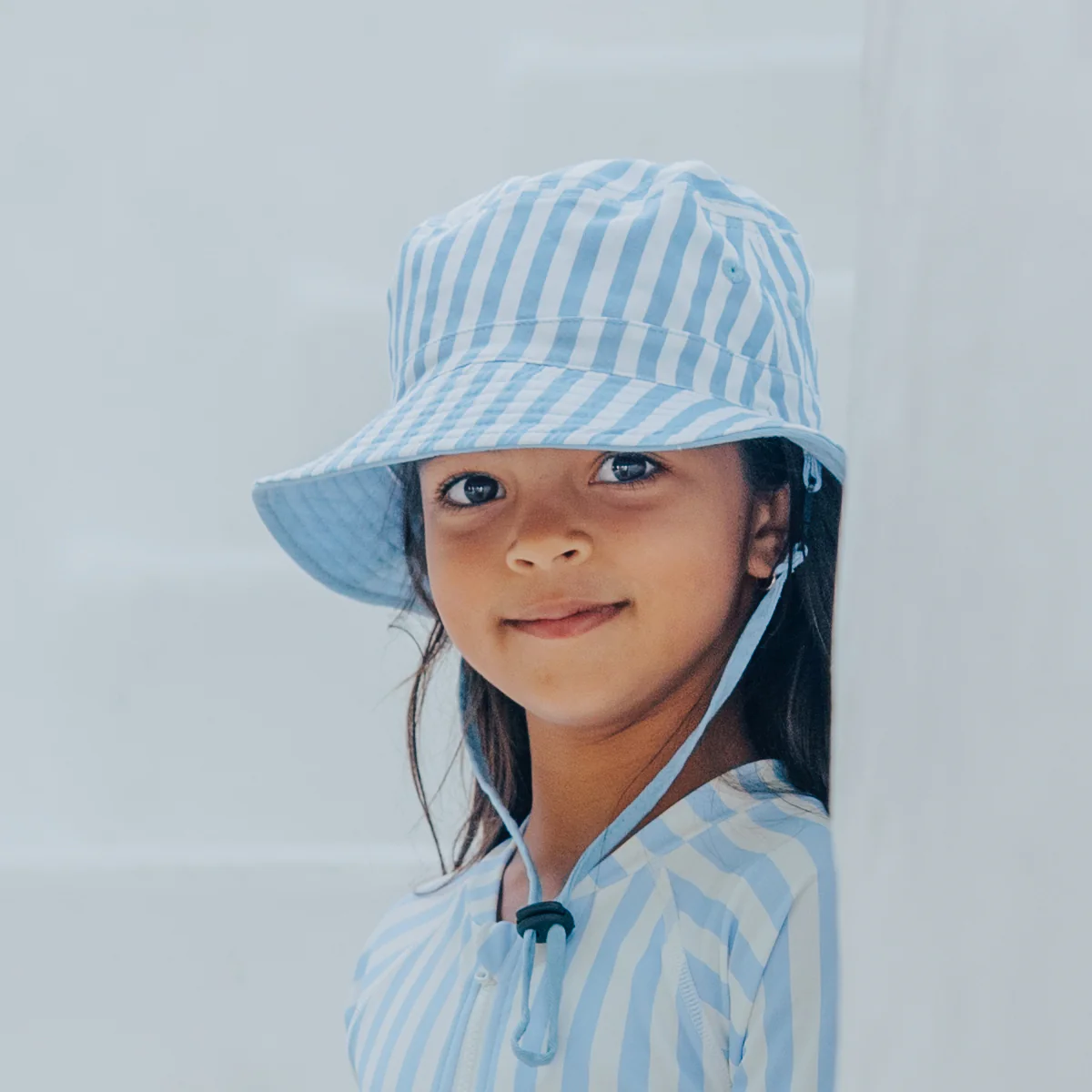 REVERSIBLE BUCKET HAT Sky Blue Stripe - Image 6