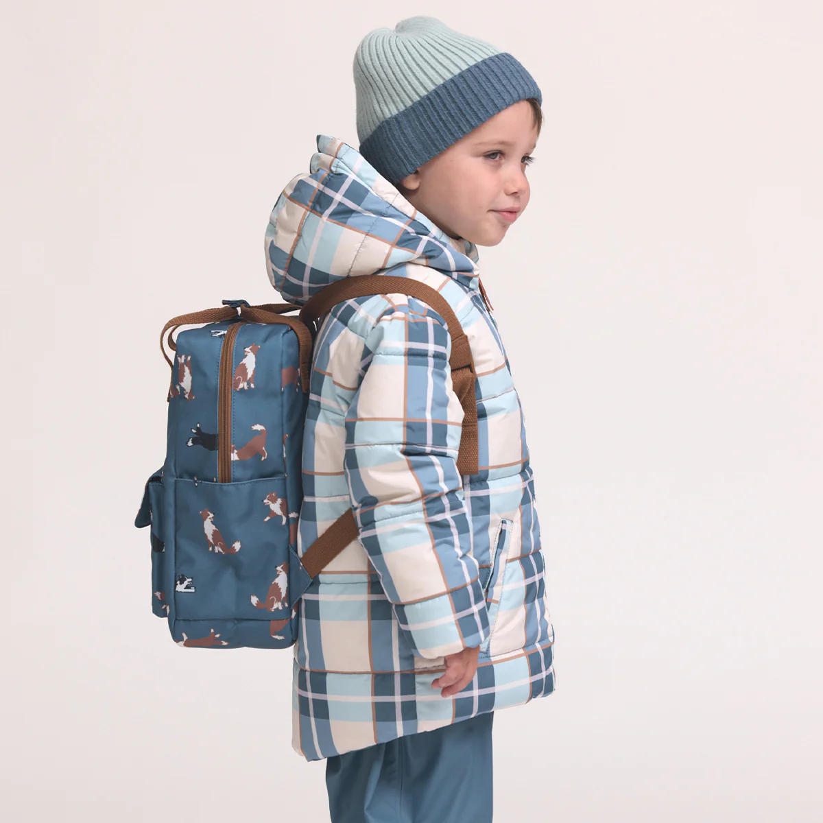 REVERSIBLE ECO-PUFFER Blue Plaid - Image 7